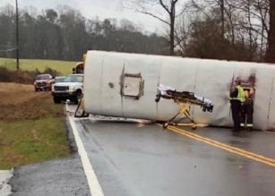 Gilmer, County, Charter, School, Clear Creek, Middle, Shann Wilkes, Superintendent, Sheriff, Public Safety, Emergency, Crash, Wreck, Overturned, Bus, Yukon, Road