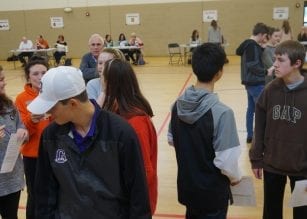 Sophomores from GHS prepare for Reality Day with friends at the Ellijay Civic Center.