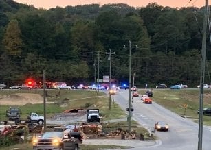 overturned vehicle